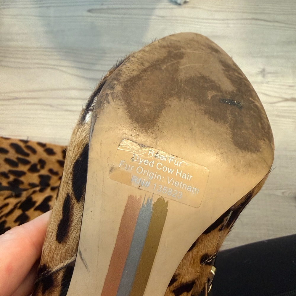 Sam Edelman Leopard Print Ankle Booties (Real Fur) - Picture 5 of 6